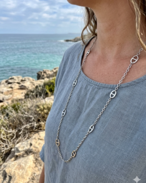 collier acier inoxydable argenté femme Style Chic