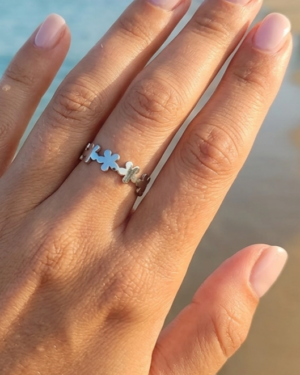 bague acier inoxydable argentée femme Style Chic