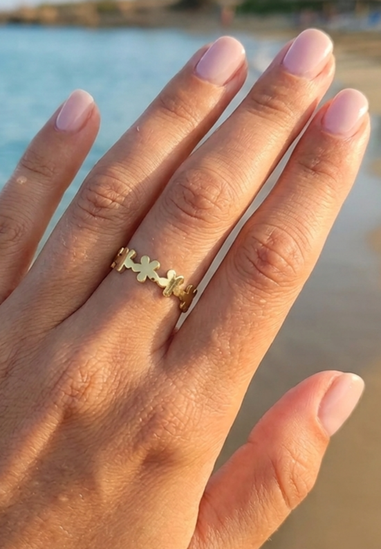 1000026756 bague acier inoxydable dorée femme Style Chic