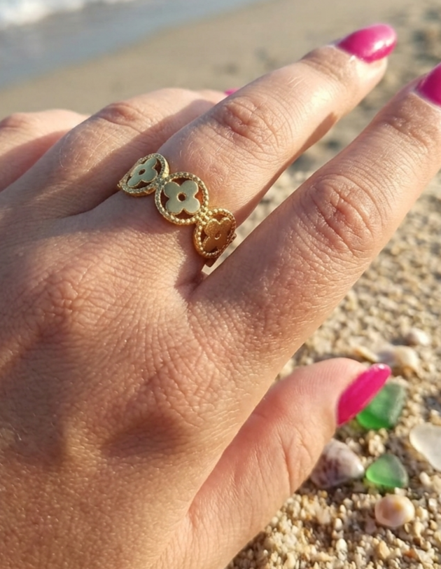 1000026758 bague acier inoxydable dorée femme Style Chic