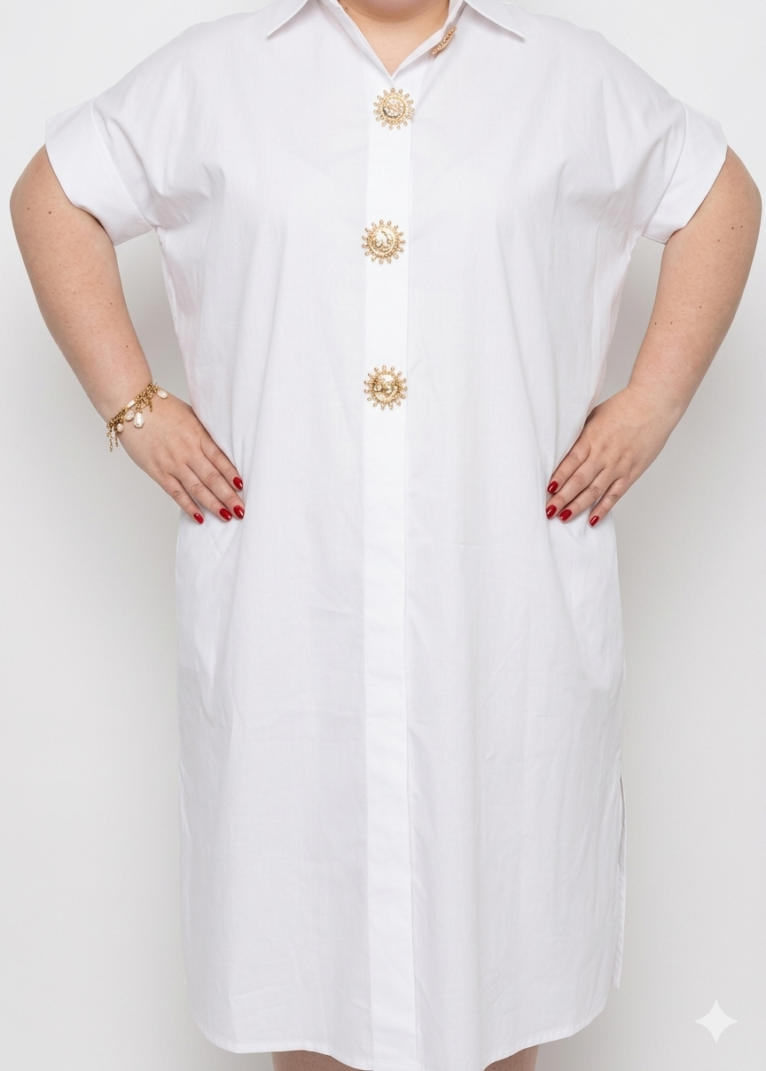 1000026842 robe grande taille femme coton Style Chic