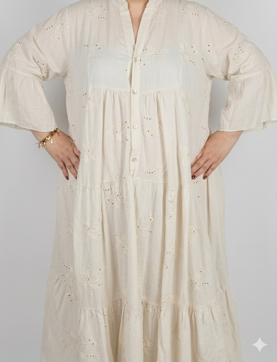1000026845 robe grande taille femme coton Style Chic
