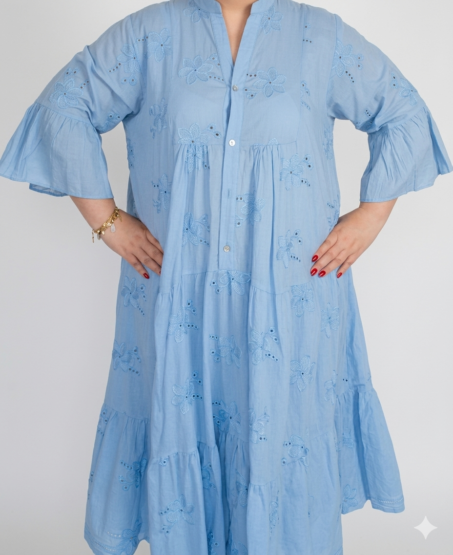 1000026846 robe grande taille femme coton Style Chic
