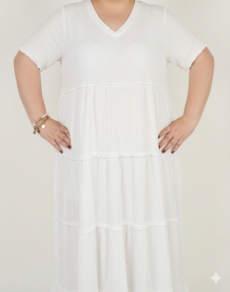 1000026847 robe grande taille femme coton Style Chic