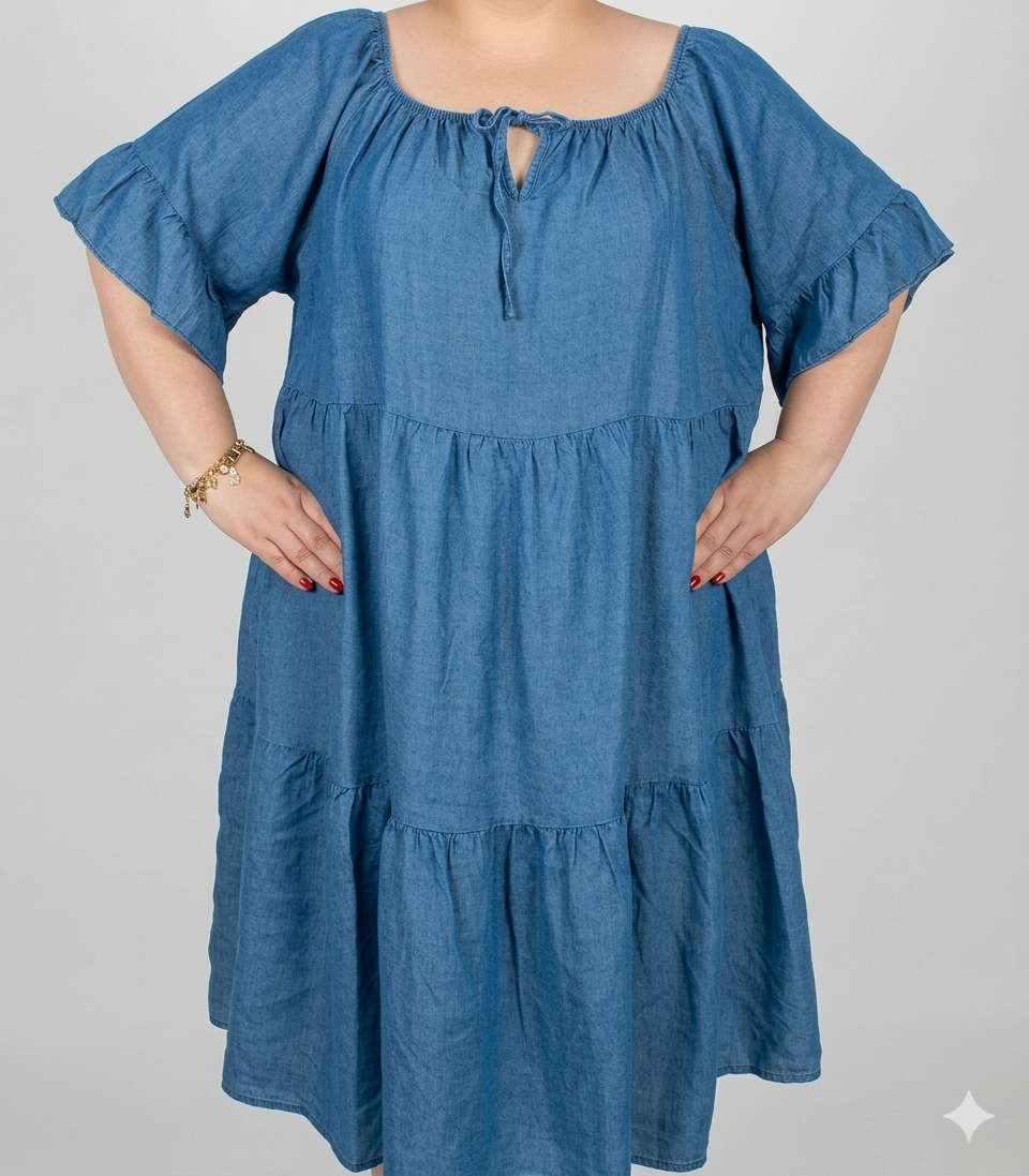 1000026848 robe grande taille femme coton Style Chic