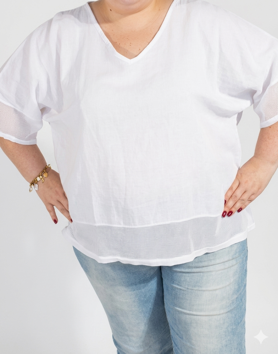1000026905 t-shirt grande taille femme coton Style Chic