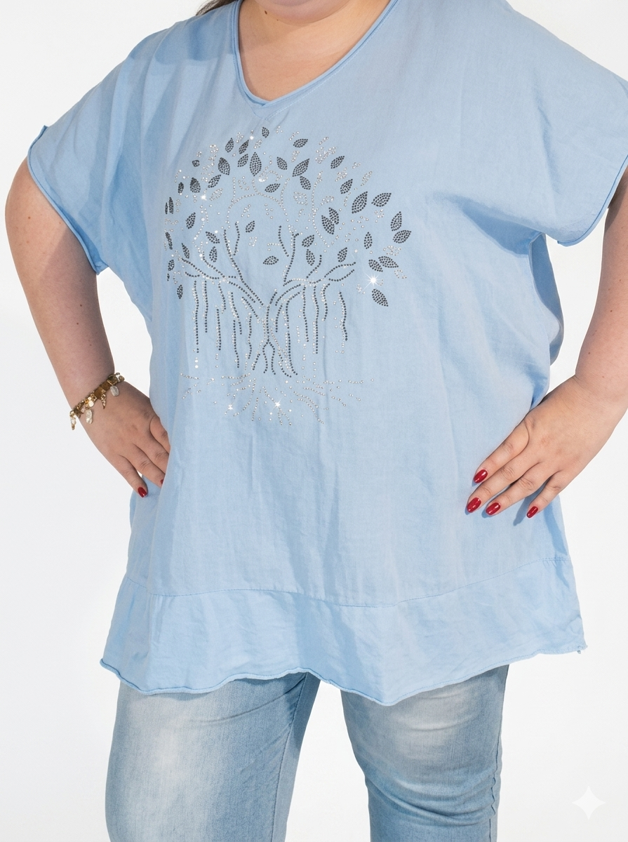 1000026909 tunique grande taille femme coton Style Chic