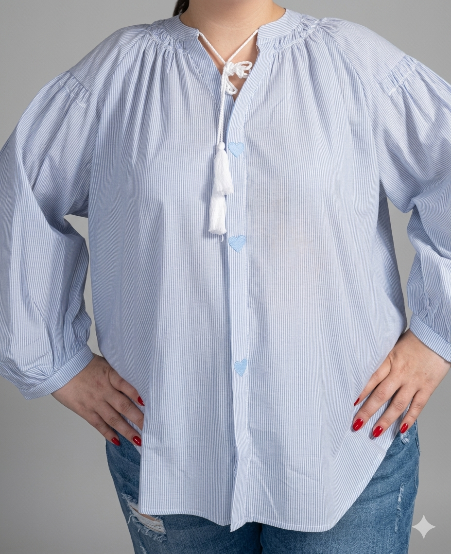 1000027085 blouse grande taille femme coton Style Chic