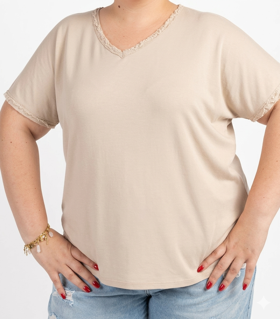 1000027093 t-shirt grande taille femme coton Style Chic
