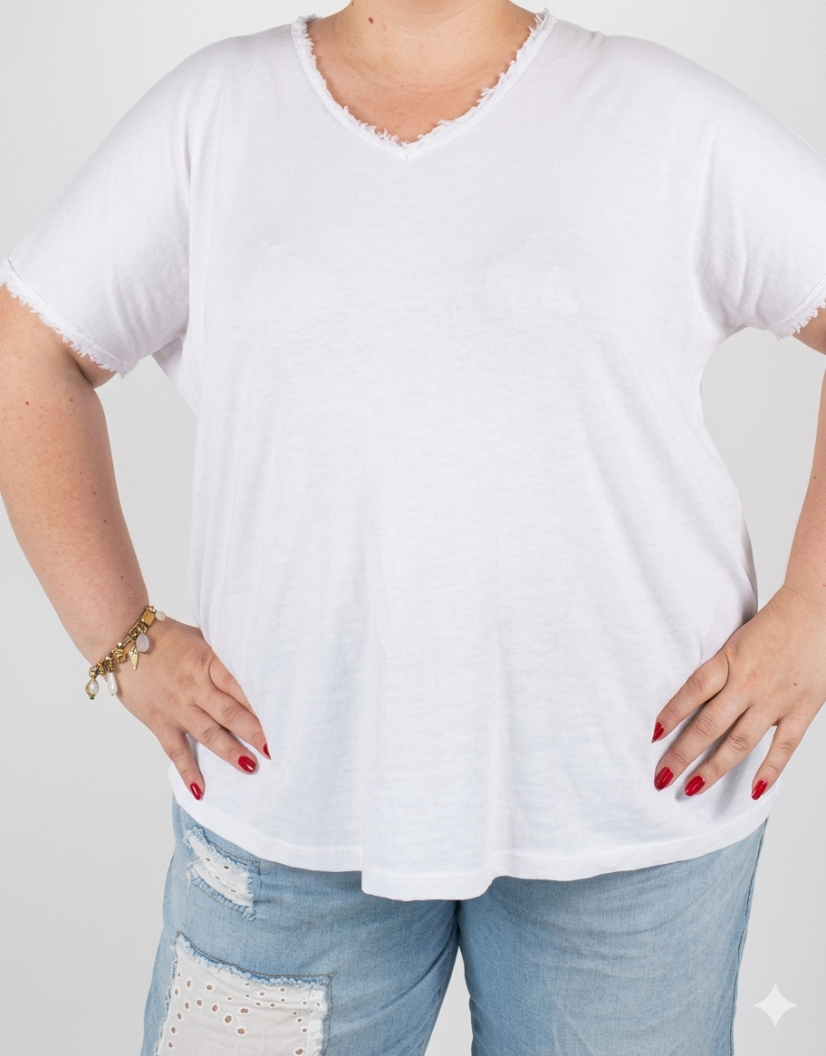 1000027095 t-shirt grande taille femme coton Style Chic