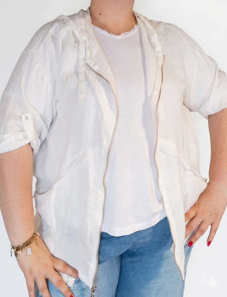 1000027128 veste grande taille femme coton Style Chic