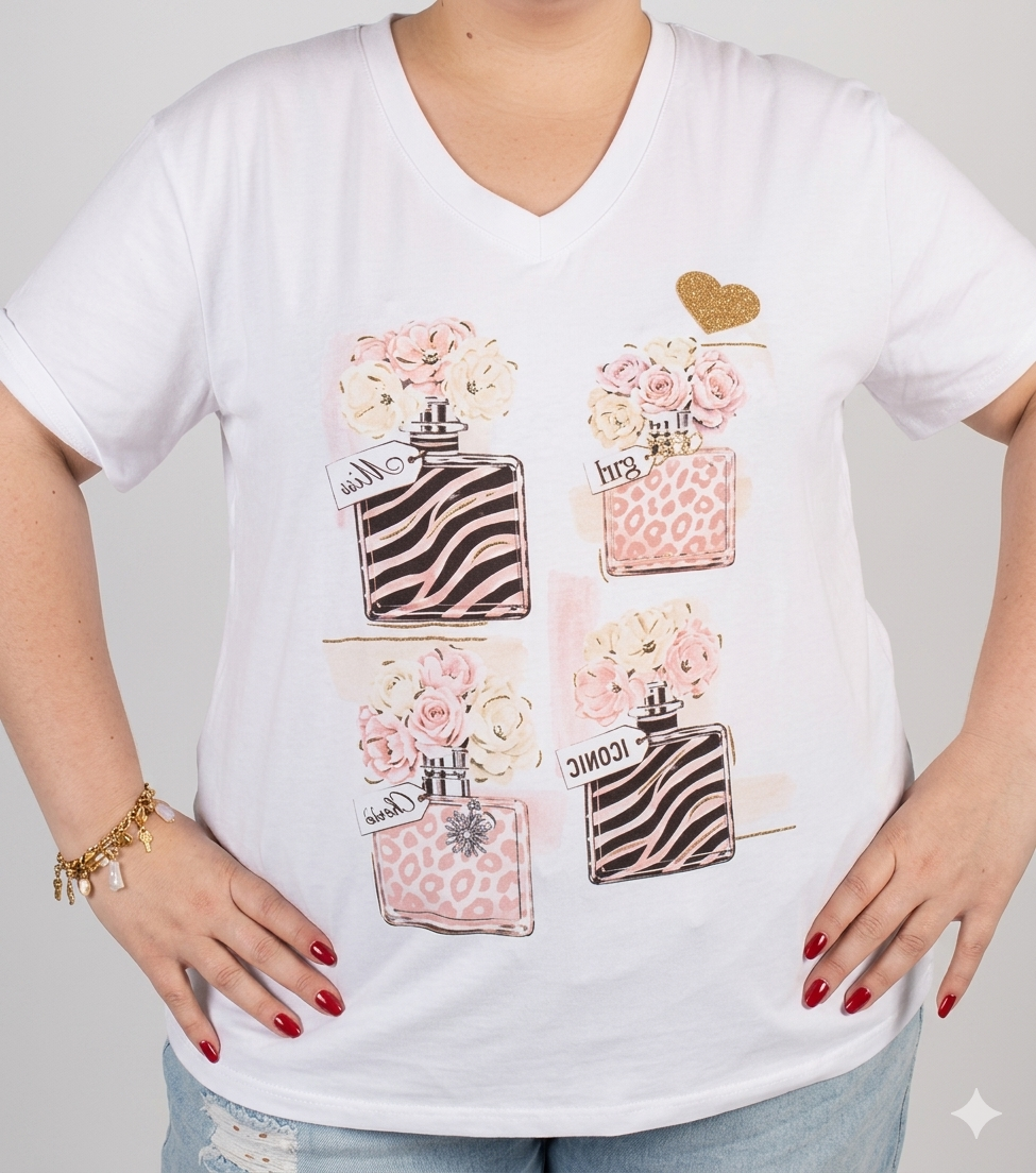 1000027131 t-shirt grande taille femme coton Style Chic