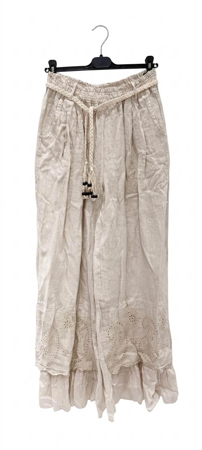 1000027163 pantalon grande taille femme coton Style Chic
