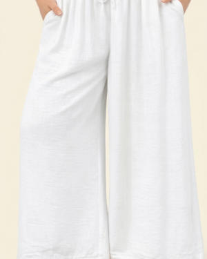 pantalon grande taille femme coton Style Chic