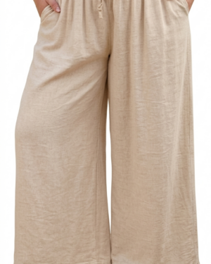pantalon grande taille femme coton Style Chic