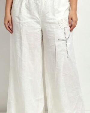 pantalon grande taille femme coton Style Chic