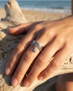 bague acier inoxydable argentée femme Style Chic