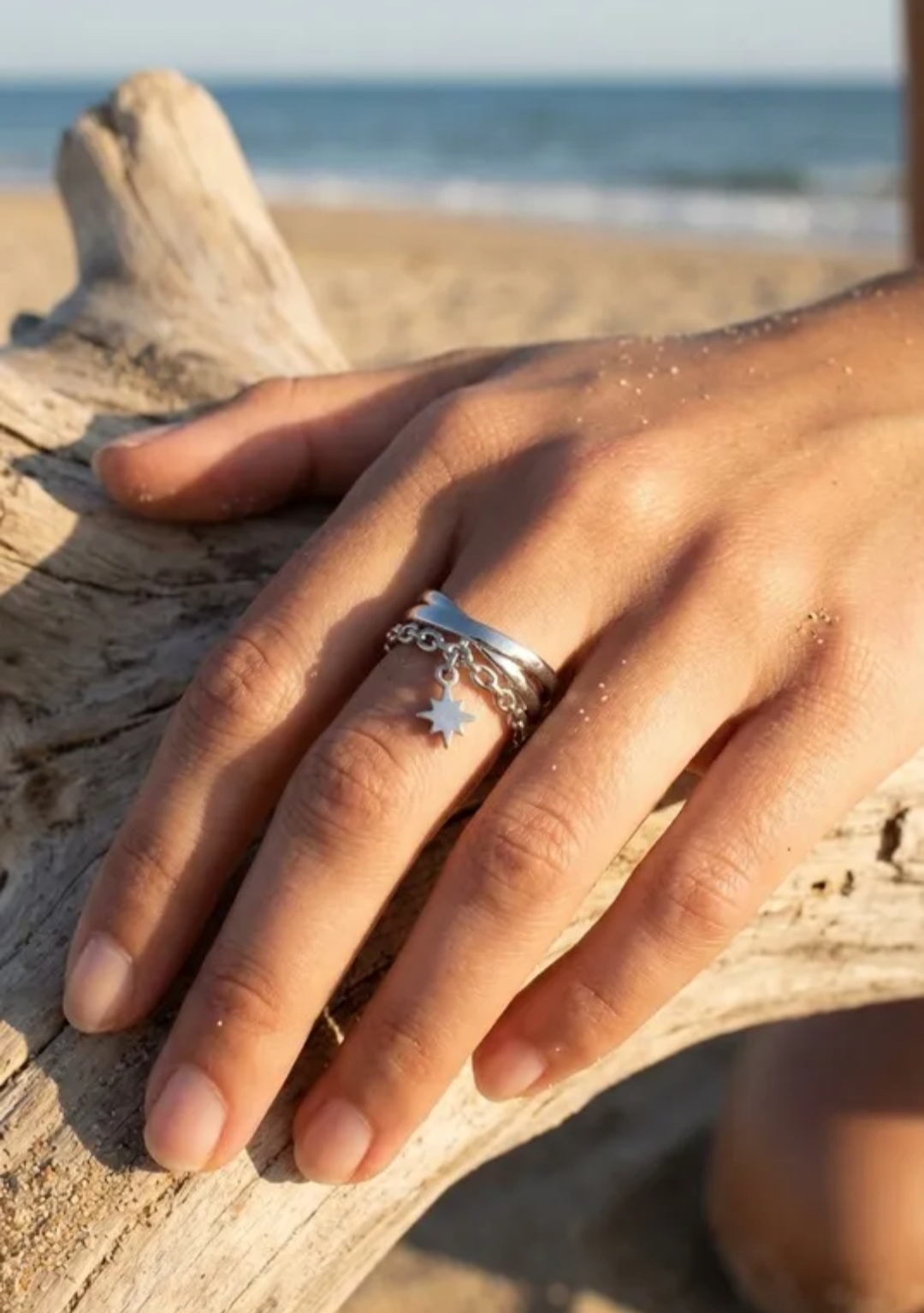 Bague lumi bague acier inoxydable argentée femme Style Chic