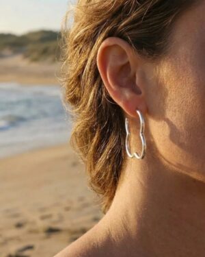 boucles d'oreilles acier inoxydable argentées femme Style