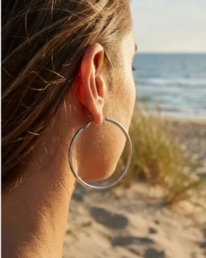 boucles d'oreilles acier inoxydable argentées femme Style Chic