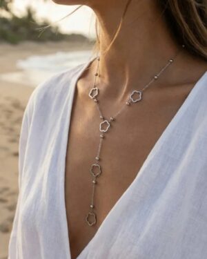 collier acier inoxydable argenté femme Style Chic