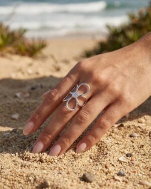 bague acier inoxydable argentée femme Style Chic