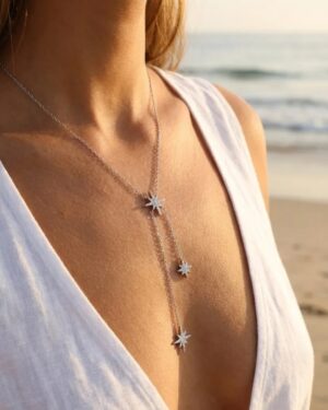collier acier inoxydable argenté femme Style Chic