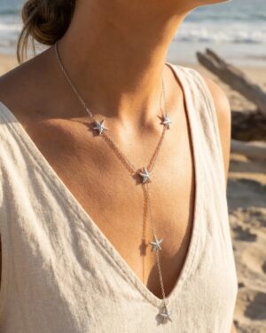 collier acier inoxydable argenté femme Style Chic