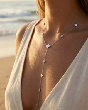collier acier inoxydable argenté femme Style Chic
