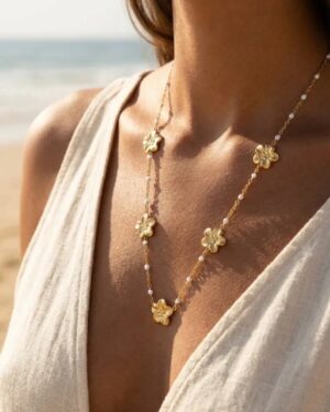 collier acier inoxydable doré femme Style Chic
