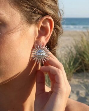 boucles d'oreilles acier inoxydable argentées femme Style Chic