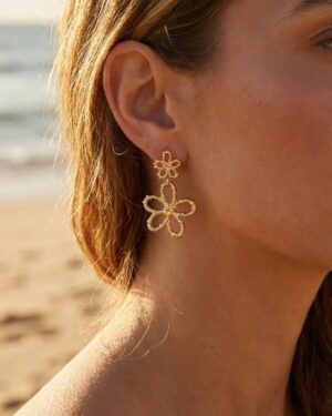 boucles d'oreilles acier inoxydable dorées femme Style Chic