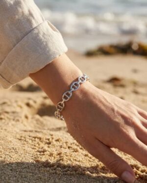 bracelet acier inoxydable argenté femme Style Chic