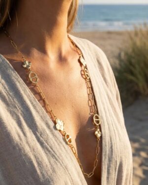 collier acier inoxydable doré femme Style Chic