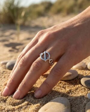 bague acier inoxydable argentée femme Style Chic