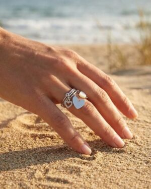 bague acier inoxydable argentée femme Style Chic