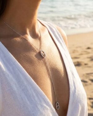 collier acier inoxydable argenté femme Style Chic