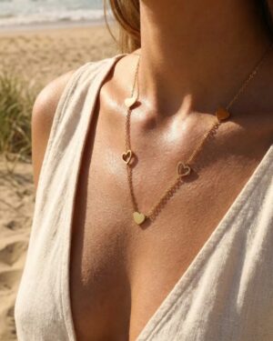 collier acier inoxydable doré femme Style Chic