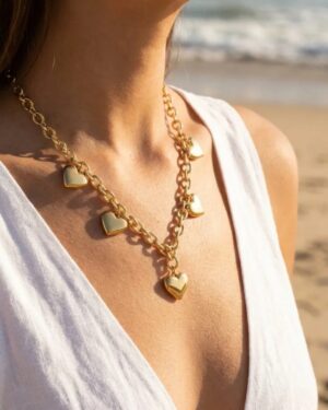 collier acier inoxydable doré femme Style Chic