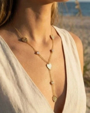 collier acier inoxydable doré femme Style Chic