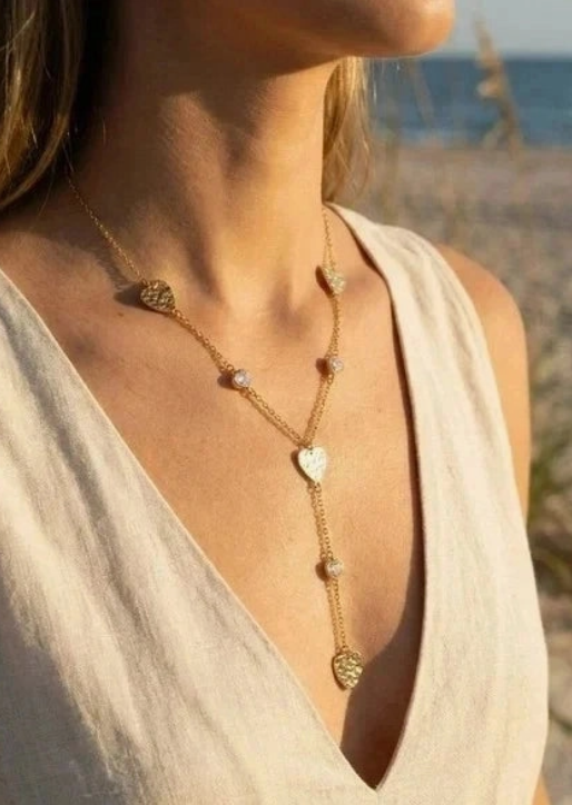 amor d collier acier inoxydable doré femme Style Chic