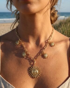 collier acier inoxydable doré femme Style Chic