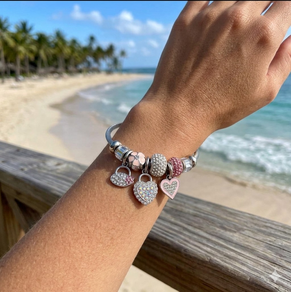 love bracelet métal argenté femme Style Chic