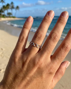 bague acier inoxydable argentée femme Style Chic