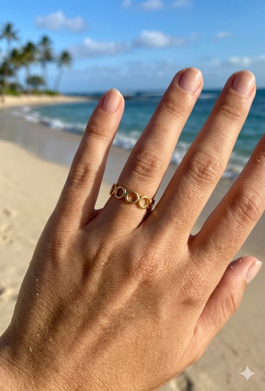 lya d bague acier inoxydable dorée femme Style Chic