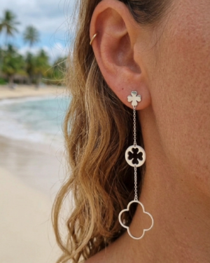 boucles d'oreilles acier inoxydable argentées femme Style Chic