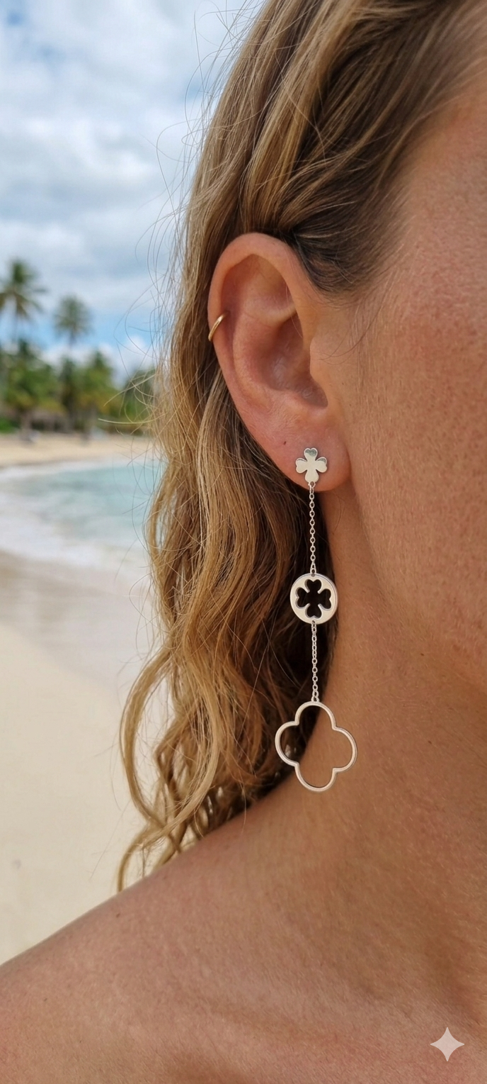 boucles d'oreilles acier inoxydable argentées femme Style Chic