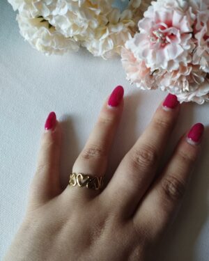 bague acier inoxydable dorée femme Style Chic