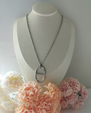 collier acier inoxydable argenté femme Style Chic